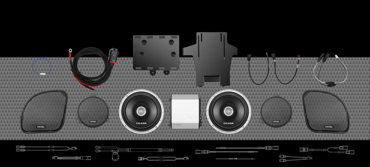 500w 4CH AMPLIFIER & 2 COAXIAL SPEAKER H-D® COMPLETE SYSTEM