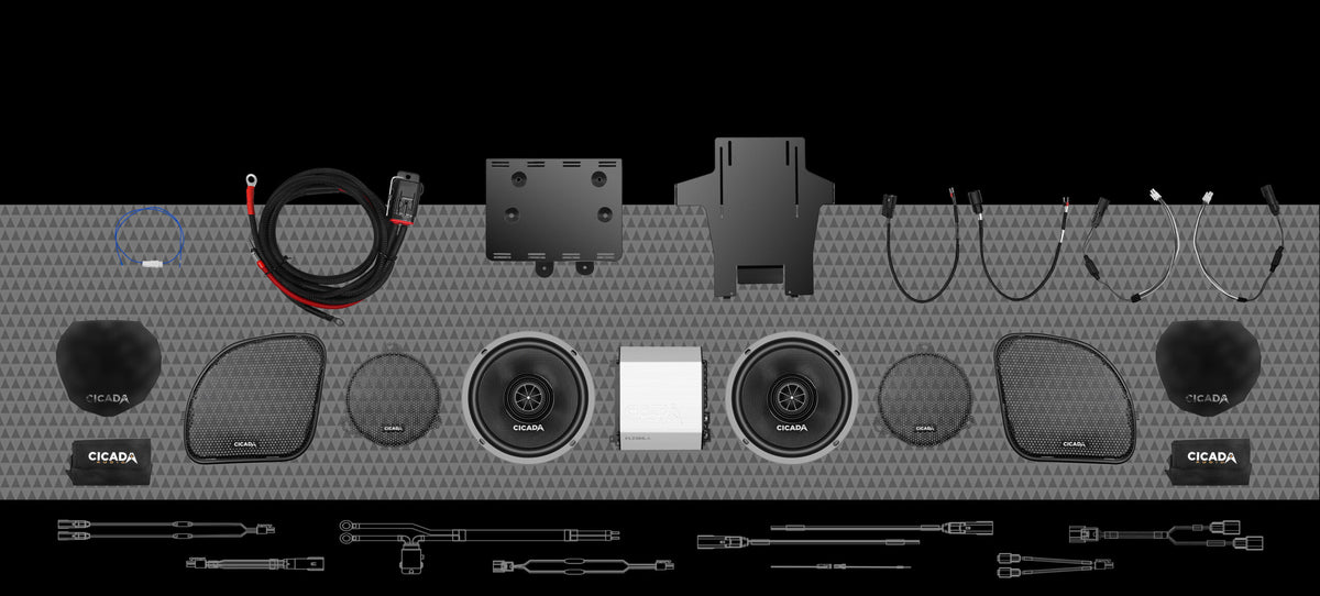 500w 4CH AMPLIFIER & 2 PERFORMANCE COAXIAL SPEAKER H-D® COMPLETE SYSTEM