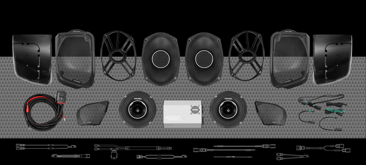 1400W 4CH DSP AMPLIFIER & 4 COAXIAL HORN SPEAKER H-D® ROAD GLIDE® COMPLETE STSTEM