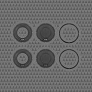 6.5-INCH FLUSH STYLE BILLET GRILLES - BLACK ALUMINUM RINGS - PAIR
