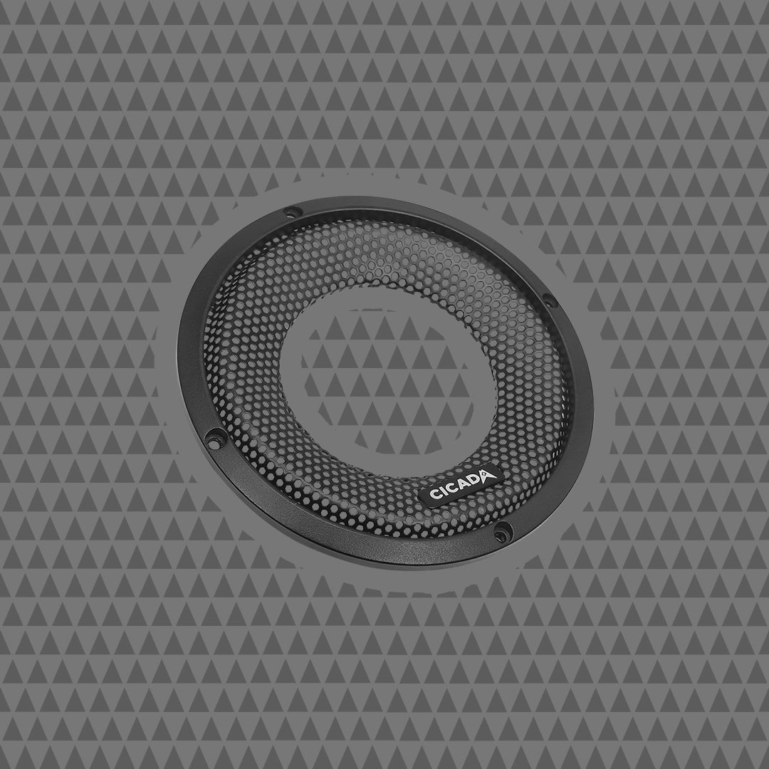 6.5-INCH FLUSH STYLE BILLET GRILLES - BLACK ALUMINUM RINGS - PAIR