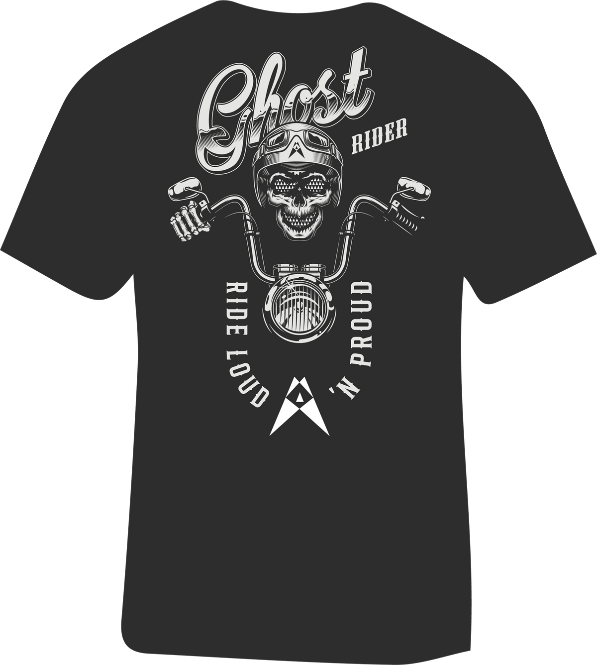 "Ghost Rider" Logo T Shirt - Charcoal