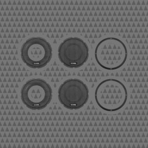 6.5-INCH FLUSH STYLE BILLET GRILLES - BLACK ALUMINUM RINGS - PAIR