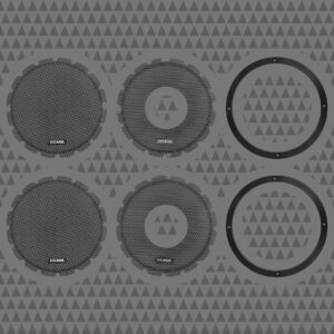 8-INCH FLUSH STYLE BILLET GRILLES - BLACK ALUMINUM RINGS -PAIR