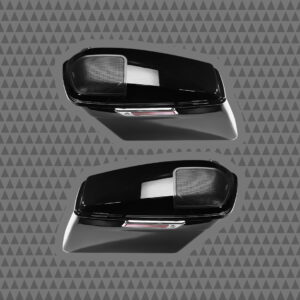 2014-2023 H-D® VIVID BLACK OEM SADDLEBAGS WITH 10" MID-BASS RINGS AND 6x9" LID KIT FULLY ASSEMBLED