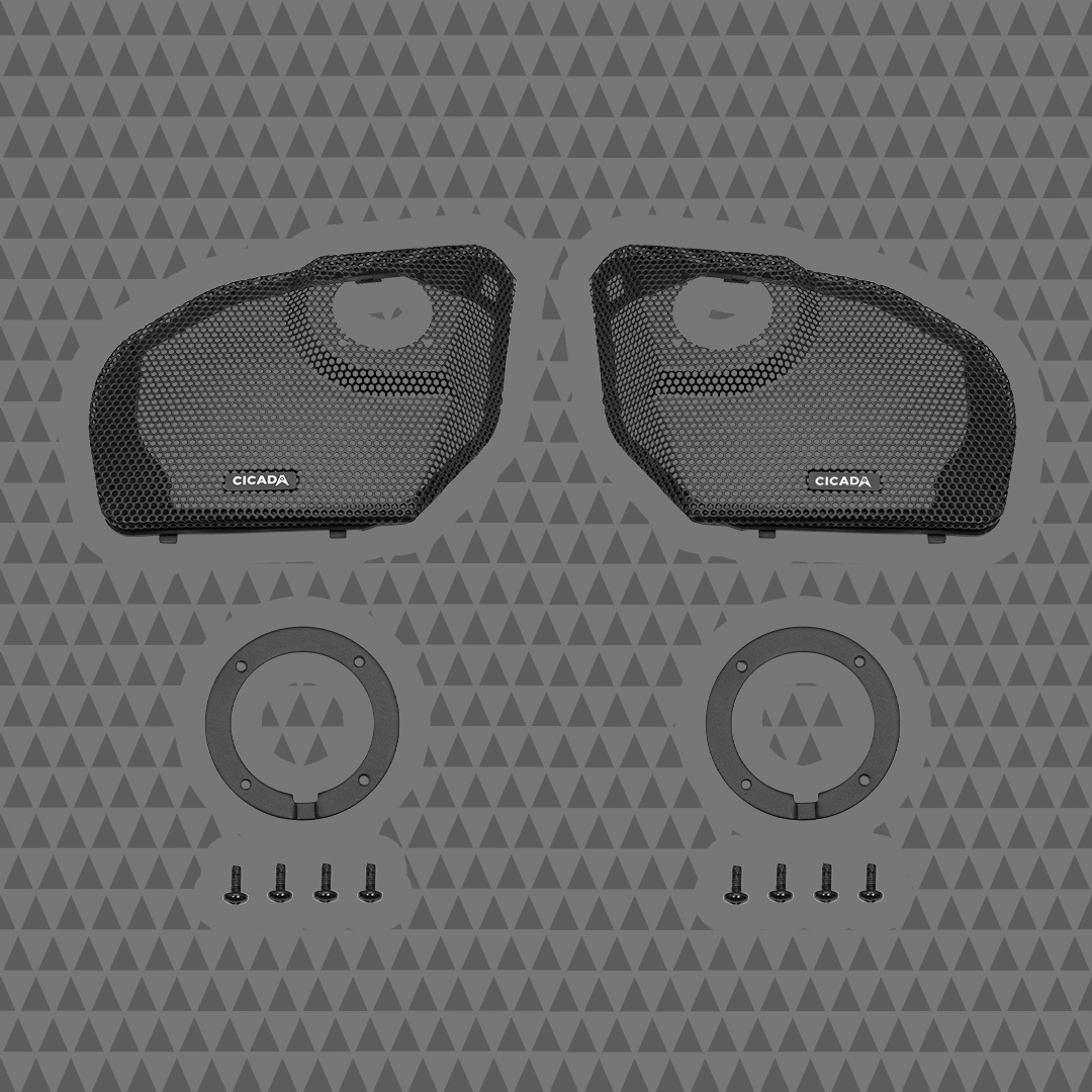 2024+ Road Glide Cicada Audio® Branded Grilles w/ RR075T mounts